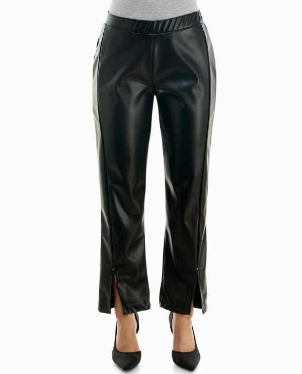 Immymart VEGAN LEATHER SIDE SLIT PULL ON LEGGING
