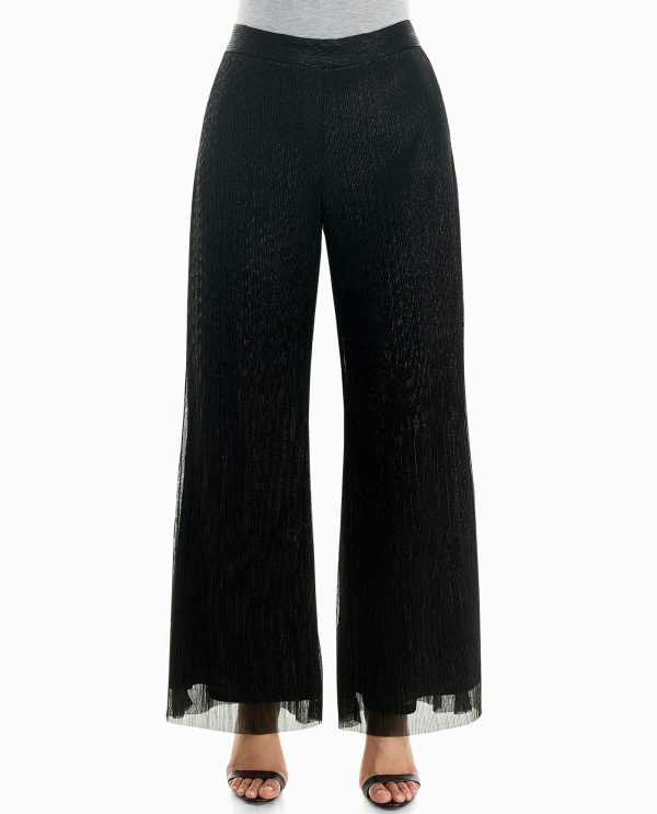 Immymart LUREX PULL-ON WIDE LEG PANT