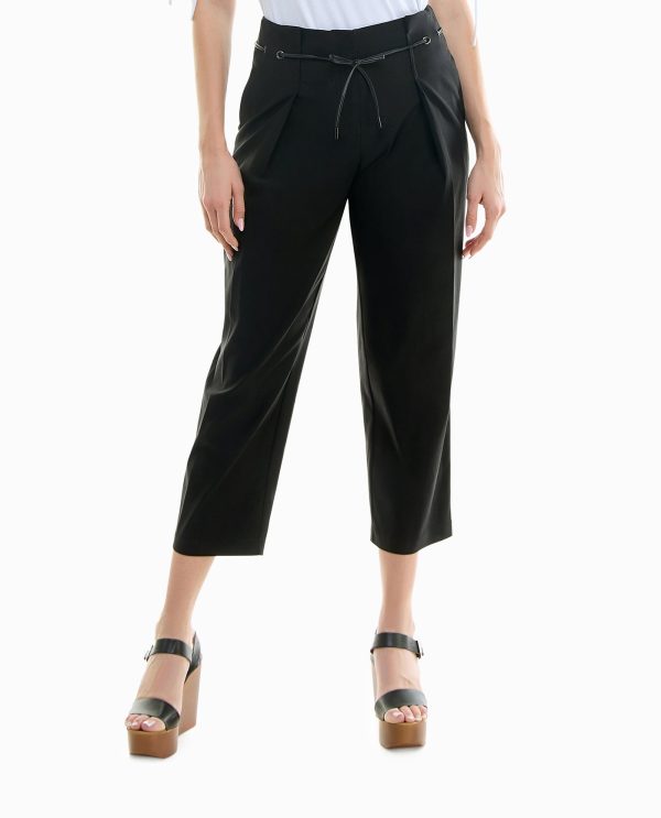 Immymart STRETCH PLEAT FRONT BELTED PANT