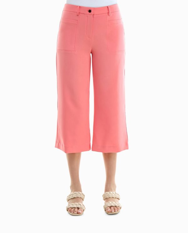 Immymart STRETCH CROPPED ZIP FRONT FLARE PANT